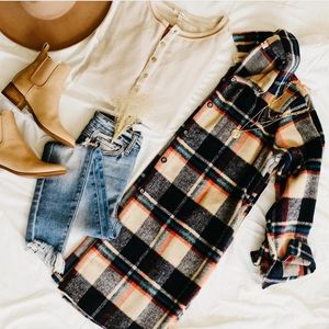 Auburn Flannel Shirt Tunic/Shacket